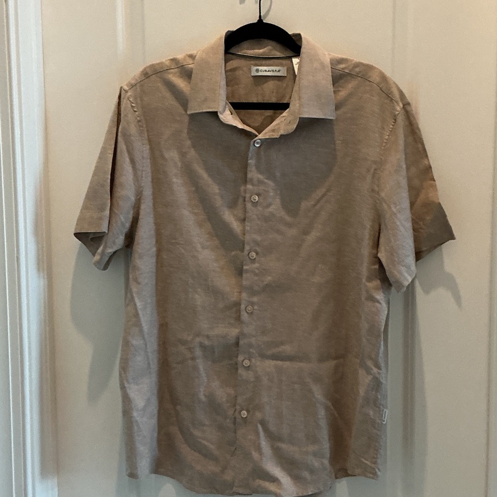 Cubavera Men's Beige Short Sleeve Shirt